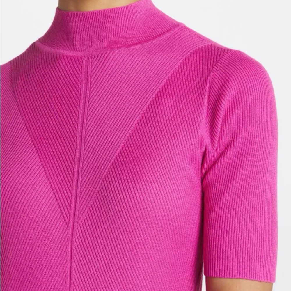Evolution by Cyrus Mock Neck Short Sleeve Sweater Size M